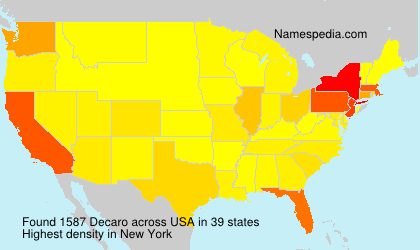 Surname Decaro in USA Surname Decaro in USA