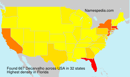 Surname Decarvalho in USA Surname Decarvalho in USA