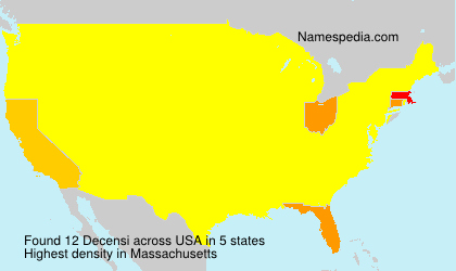 Surname Decensi in USA Surname Decensi in USA