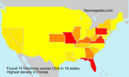 Surname Dechman in USA Surname Dechman in USA