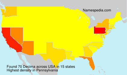 Surname Decima in USA Surname Decima in USA