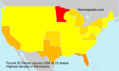 Surname Decler in USA Surname Decler in USA
