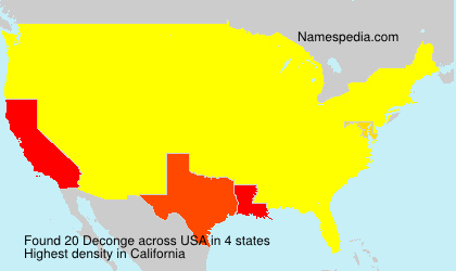 Surname Deconge in USA Surname Deconge in USA