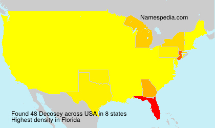 Surname Decosey in USA Surname Decosey in USA