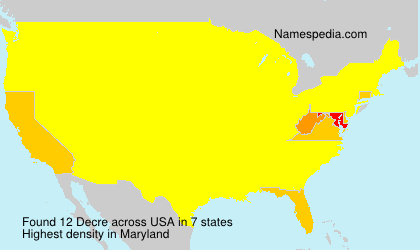 Surname Decre in USA Surname Decre in USA