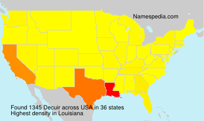 Surname Decuir in USA Surname Decuir in USA