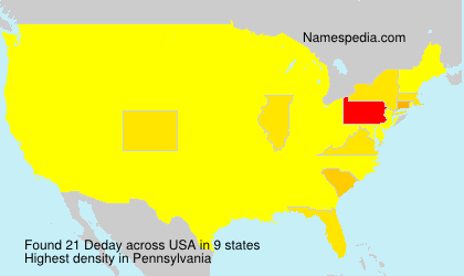 Surname Deday in USA Surname Deday in USA