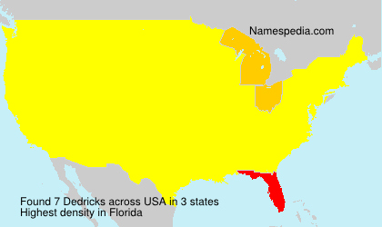 Surname Dedricks in USA Surname Dedricks in USA