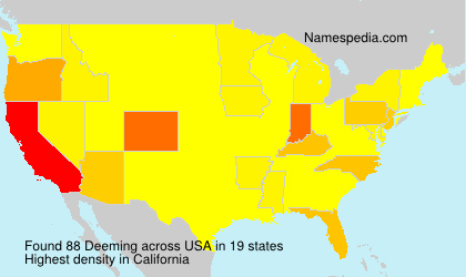 Surname Deeming in USA Surname Deeming in USA