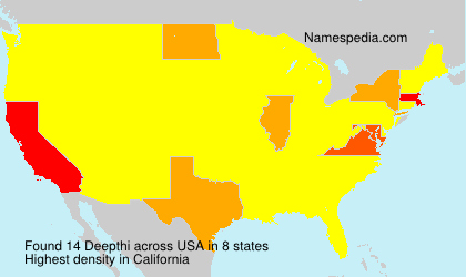 Surname Deepthi in USA Surname Deepthi in USA