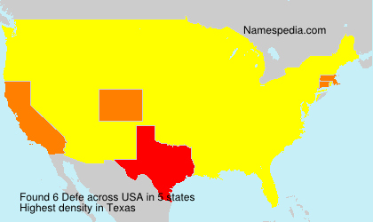 Surname Defe in USA Surname Defe in USA