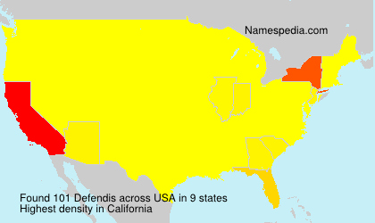 Surname Defendis in USA Surname Defendis in USA