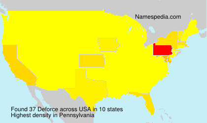 Surname Deforce in USA Surname Deforce in USA