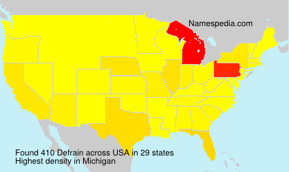 Surname Defrain in USA Surname Defrain in USA