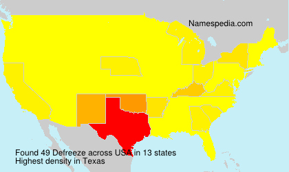Surname Defreeze in USA Surname Defreeze in USA