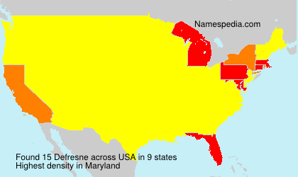 Surname Defresne in USA Surname Defresne in USA