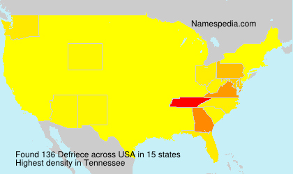 Surname Defriece in USA Surname Defriece in USA