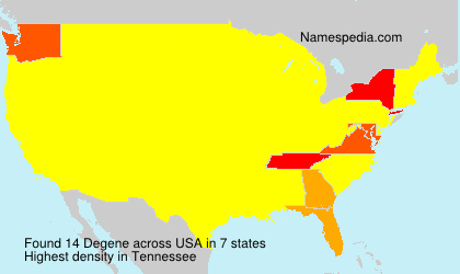 Surname Degene in USA Surname Degene in USA