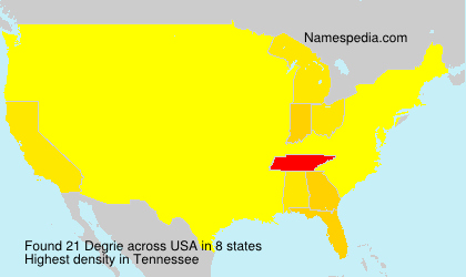 Surname Degrie in USA Surname Degrie in USA