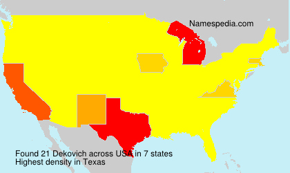 Surname Dekovich in USA Surname Dekovich in USA