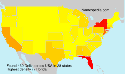 Surname Deliz in USA Surname Deliz in USA