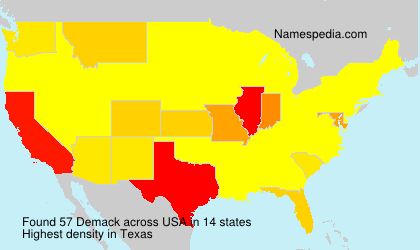 Surname Demack in USA Surname Demack in USA