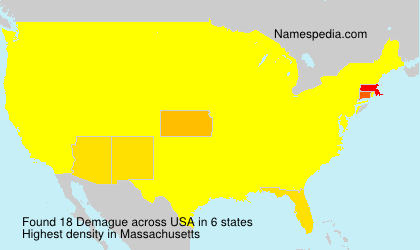 Surname Demague in USA Surname Demague in USA