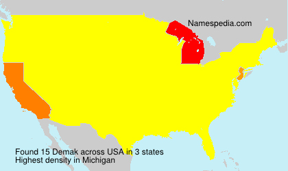 Surname Demak in USA Surname Demak in USA