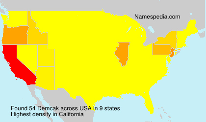 Surname Demcak in USA Surname Demcak in USA