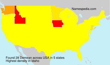 Surname Demean in USA Surname Demean in USA
