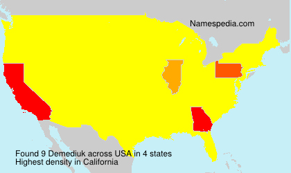 Surname Demediuk in USA Surname Demediuk in USA