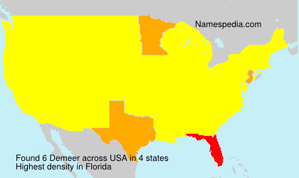 Surname Demeer in USA Surname Demeer in USA