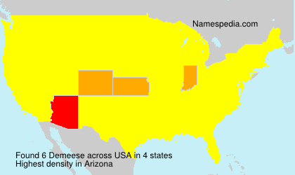 Surname Demeese in USA Surname Demeese in USA