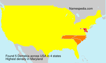 Surname Demekia in USA Surname Demekia in USA