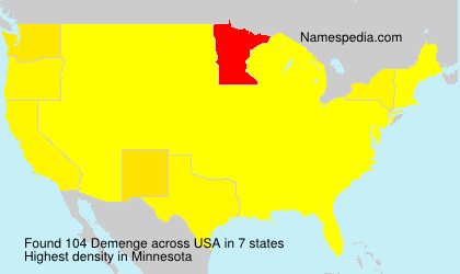 Surname Demenge in USA Surname Demenge in USA