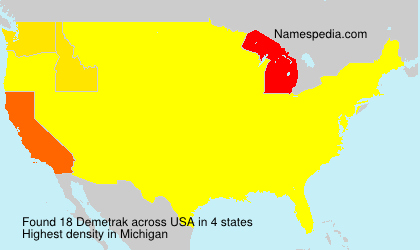 Surname Demetrak in USA Surname Demetrak in USA