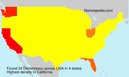 Surname Demetrescu in USA Surname Demetrescu in USA