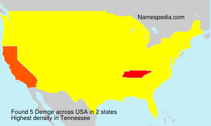 Surname Demge in USA Surname Demge in USA