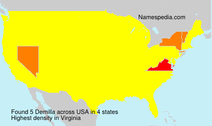 Surname Demilla in USA Surname Demilla in USA