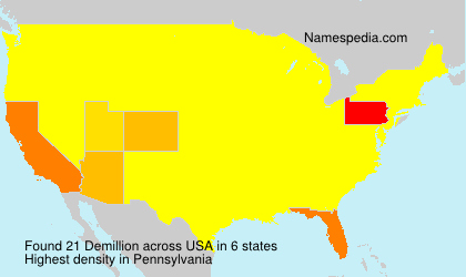 Surname Demillion in USA Surname Demillion in USA