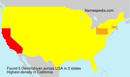 Surname Demirtshyan in USA Surname Demirtshyan in USA