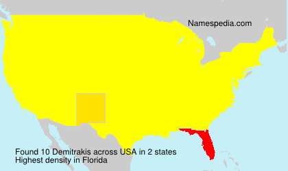 Surname Demitrakis in USA Surname Demitrakis in USA