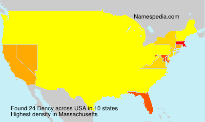 Surname Dency in USA Surname Dency in USA