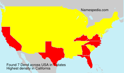 Surname Dend in USA Surname Dend in USA