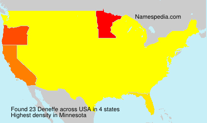 Surname Deneffe in USA Surname Deneffe in USA