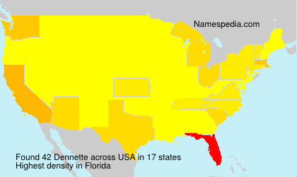 Surname Dennette in USA Surname Dennette in USA