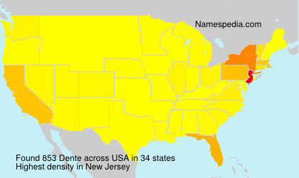 Surname Dente in USA Surname Dente in USA