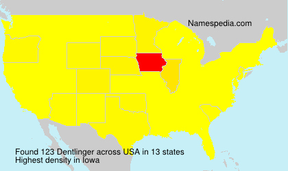 Surname Dentlinger in USA Surname Dentlinger in USA
