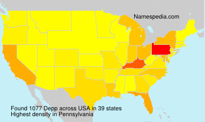 Surname Depp in USA Surname Depp in USA