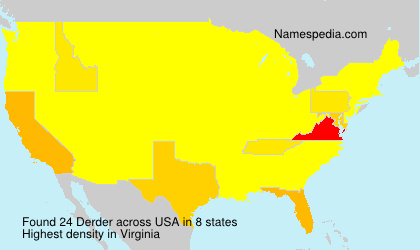 Surname Derder in USA Surname Derder in USA